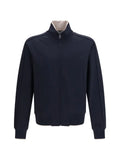 Dolce & Gabbana logo-plaque zip-up high-neck sweater