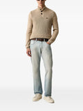 Aeronautica Militare ribbed button-neck cotton sweater