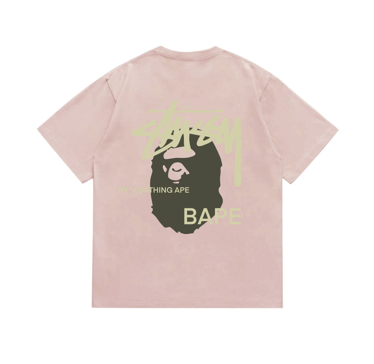 BAPE Olive & Gold Ape Wordmark Graphic T-Shirt