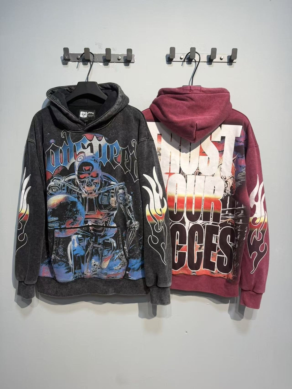Godspeed Acid-Wash Graphic Pullover Hoodie