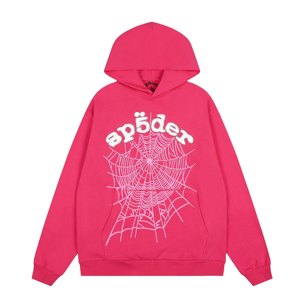 Sp5der Pink Spiderweb Graphic Hoodie