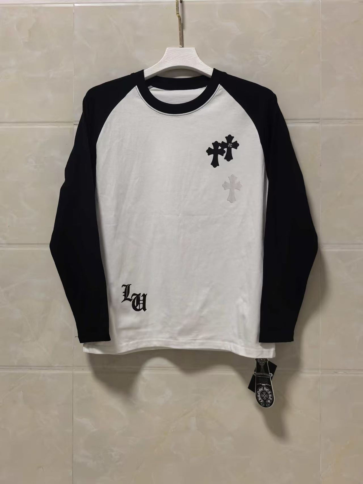 Chrome Hearts Long-Sleeve Shirt White/Black Y87#