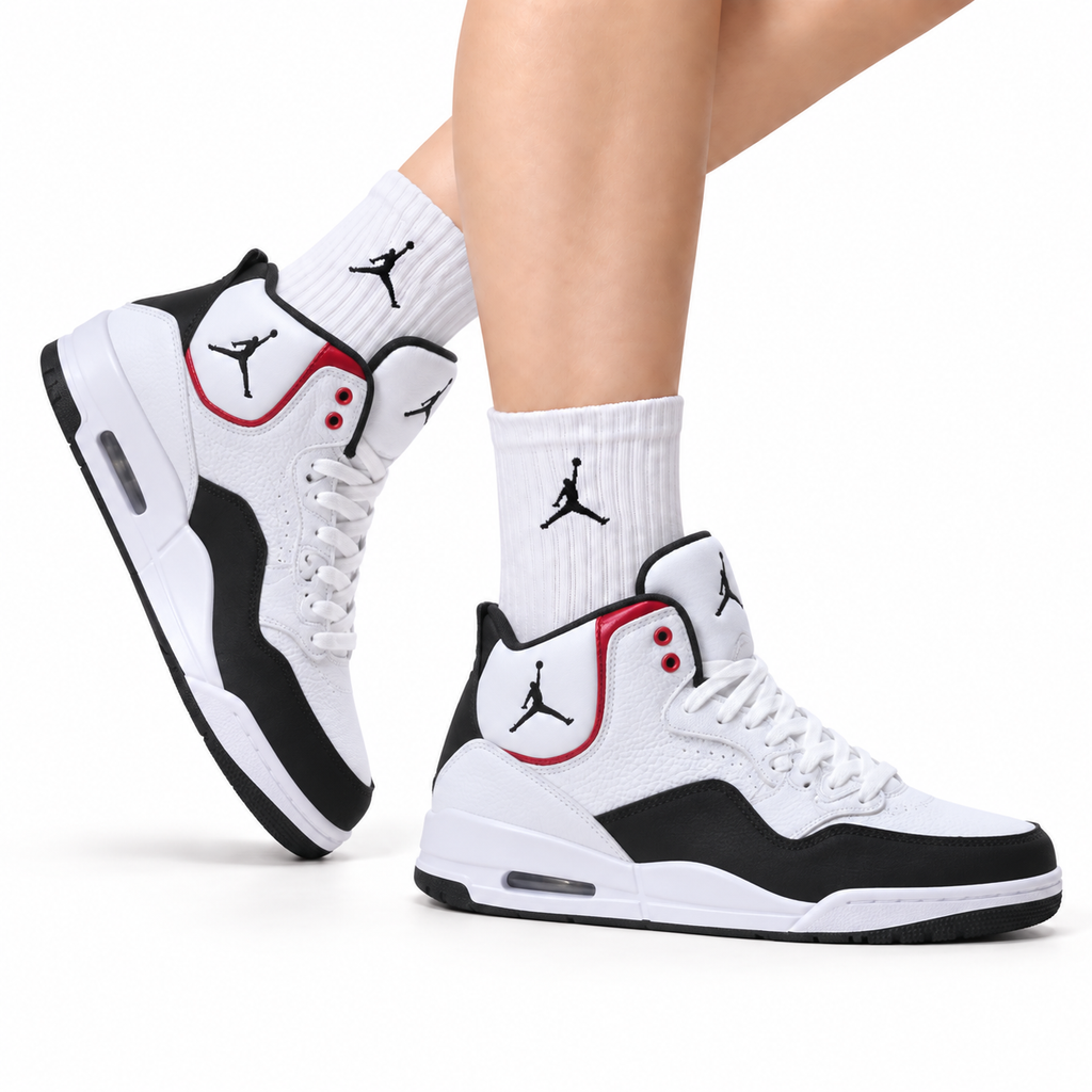 Jordan Legacy 312 High White Black Fire Red Sneakers