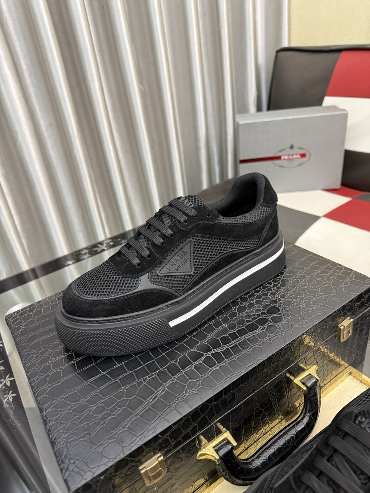 Prada Low-Top Mesh Sneakers