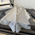 Chanel Two-Tone Houndstooth Fringe Scarf